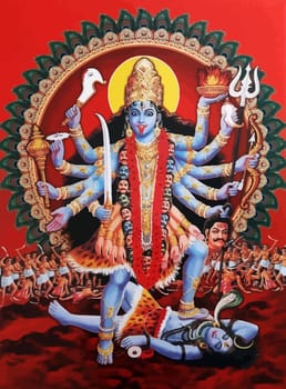 kali goddess of death indian hindu dark siren illustration