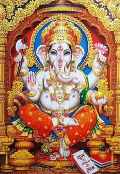 Ganesha white hindu temple bless lord faith mythology god illustration