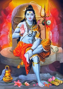 hinduism lord shiva spiritual  snake power mind bless holy flower illustration