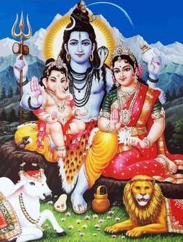 hinduism lord shiva spiritual  Lakshmi illustration ganesha ox white