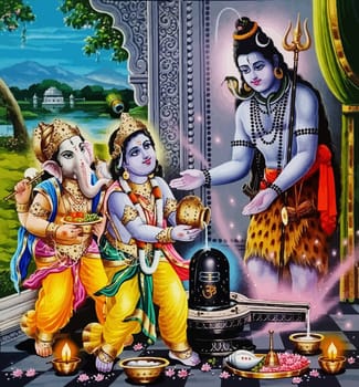 hinduism lord shiva spiritual  snake power mind bless  ganesha holy Vishnu illustration
