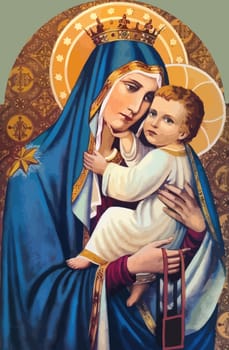 mary nazareth  orthodox church baby jesus theotokos   holy illustration bless