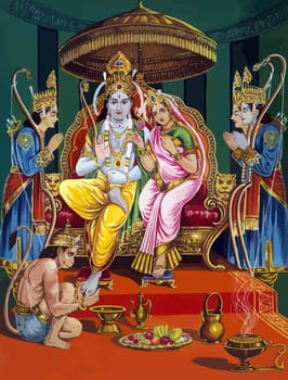 Saraswati holy hinduism power lord shiva spiritual ganesha hanuman illustration