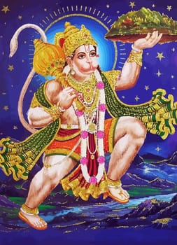 hanuman  god monkey indian holy heaven jayanti illustration