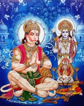 hanuman  god monkey indian holy heaven  krishna jayanti illustration
