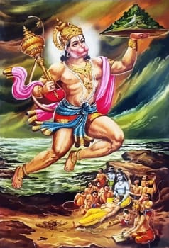 hanuman indian holy god monkey ape jayanti  illustration