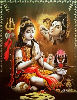 hinduism lord shiva drinking spiritual   holy power illustration