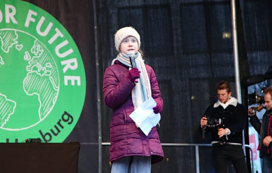 Fridays for Future - Swedish climate activist Greta Thunberg attends Demonstration  in Hamburg Germany, Feb. 21, 2020
