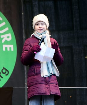 Fridays for Future - Swedish climate activist Greta Thunberg attends Demonstration  in Hamburg Germany, Feb. 21, 2020