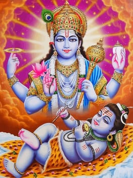 holy lord rama hinduism  spiritual baby shiva  illustration