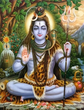 hinduism lord shiva god   ox snake  animal spiritual illustration holy