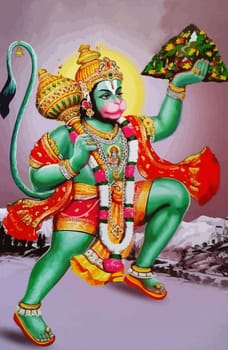 indian god monkey green holy hanuman jayanti illustration