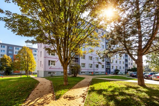 Summer time in the city - housing estate - Czech republic. High quality photo.