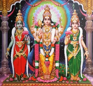 lady god Surya sun light and Saraswati peacock  hinduism  culture  illustration
