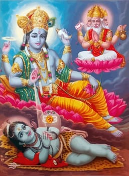 lord Surya sun shell  holy baby Shiva mythology hinduism  illustration