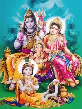 god  Shiva holy  Radha mythology hinduism  illustration