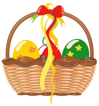 easter basket eggs seasonal celebration religions ribbon illustration