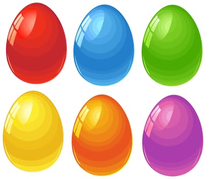 easter eggs colorful religion celebration set holiday illustration
