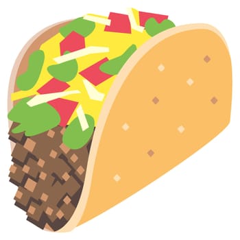tacos cheese tomato beef mexican food illustration tasty cheese snack