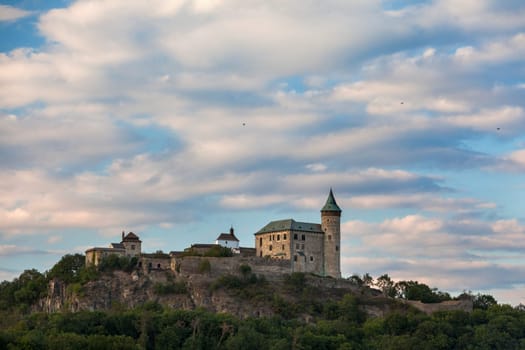 castle Kuneticka Hora at sunset - Czech Republic