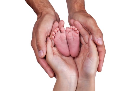 A close-up of tiny baby feet. High quality photo