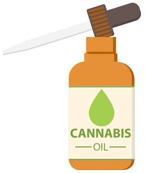 cannabis cannabidiol oil medicine formula bottle illustration