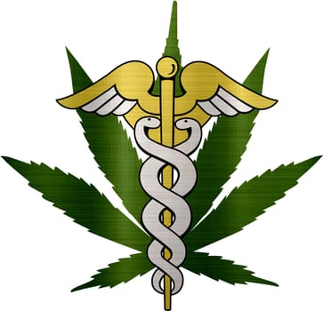 medicinal cannabis weed hemp legal medicine herb drug green metallic illustration