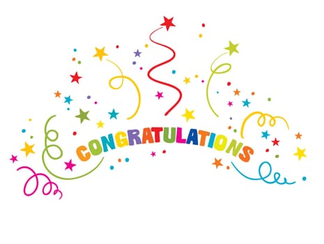 congratulations admiration festive message confetti party illustration