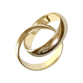 gold wedding rings ceremony connection proposal marry illustration