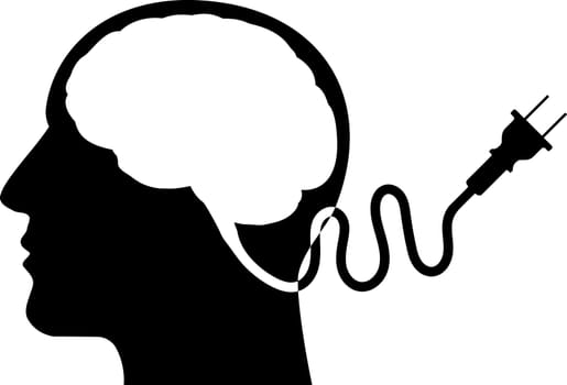 brain plug mind creative imagination illustration