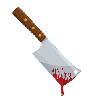 butcher knife metal blade blood  chopper sharp illustration