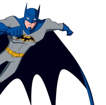 cartoon Batman comic retro vintage action illustration
