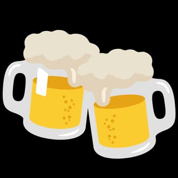 toasting beer mug glass pub illustration