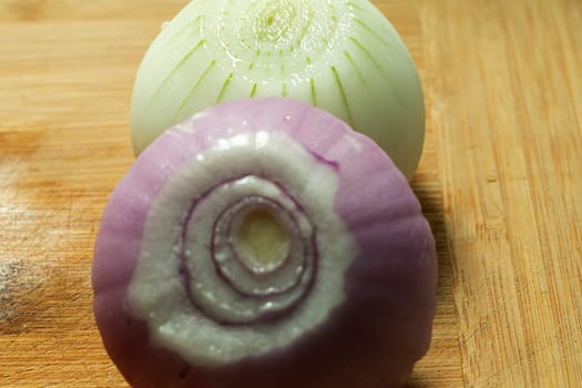 peeled onion raw white and purple vegetable fresh macro