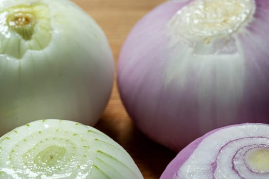 peeled onion raw white and purple vegetable fresh macro