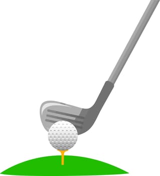 golf club sport active body ball grass illustration