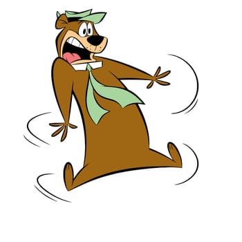 Yogi Bear Jellystone Park  cartoon funny scared illustration