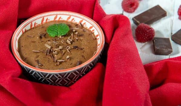 abowl of homemade chocolate mousse