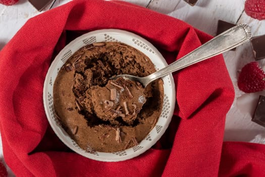 abowl of homemade chocolate mousse