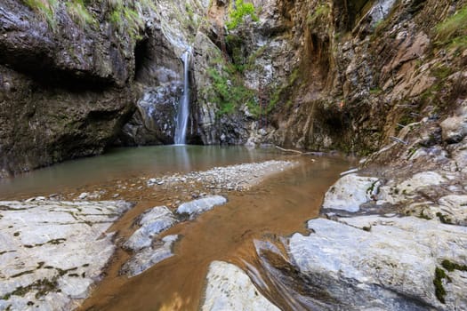 Landscape with Valea lui Stan canyon and river in Romania