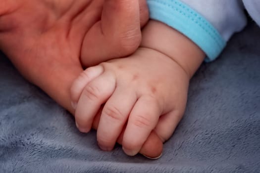 Baby hand holding mother's finger