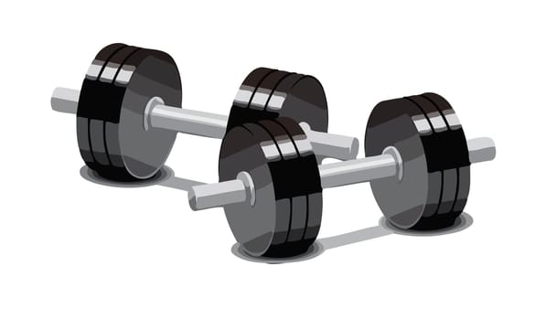 dumbbells gym muscle exercise workout equipment illustration