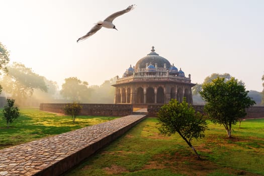 Isa Khan Mausoleum, the Humayun's Tomb complex in Delhi, India.