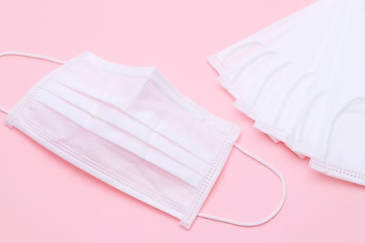 white air protection mask on the color background