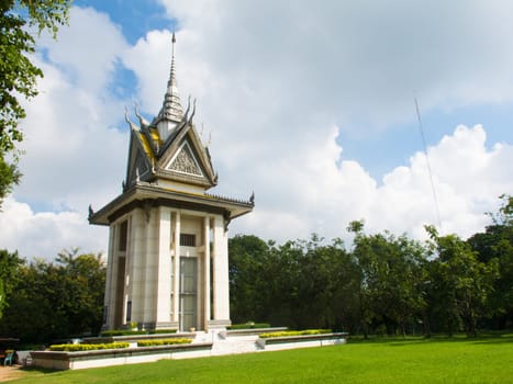 Stupa memorialising the victims of the Cambodian civil war, located in the killing fields of Cambodia