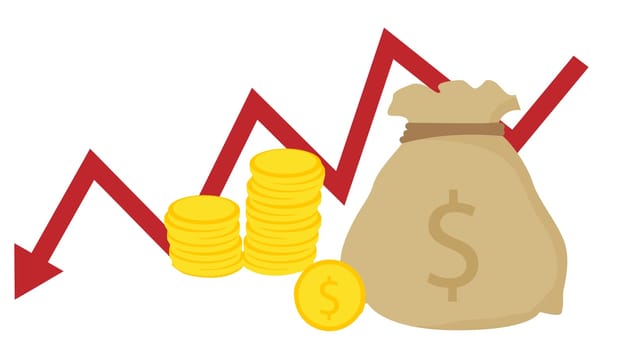 investment management finance fund lose investor red down illustration