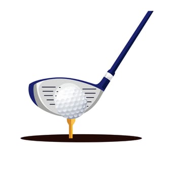 golf club sport active ball shot hit illustration