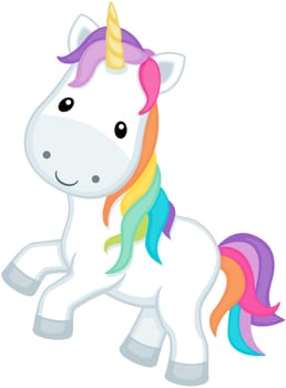 unicorn party fairy tale magic rainbow cute white illustration