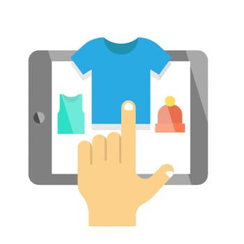 smartphone mobile online commerce buy finger transaction illustration