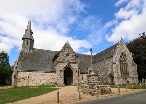 Plouha, France, August 15, 2019: Chapel of Kermaria an Iskuit from 13th century, Plouha, Brittany, France